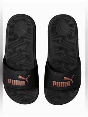 Puma Slides Rose Gold and Black